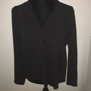 Black sheer button up